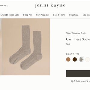 Jenni Kayne Cashmere Socks in Stone